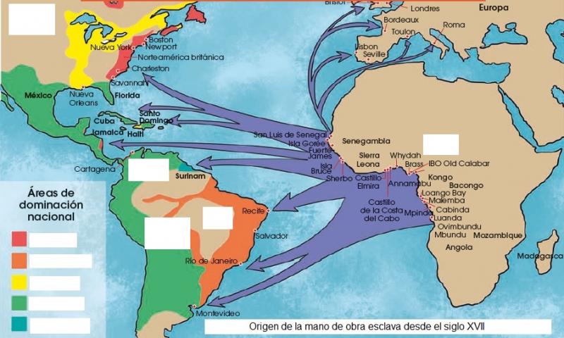 mapa esclavos origen del Shuflle